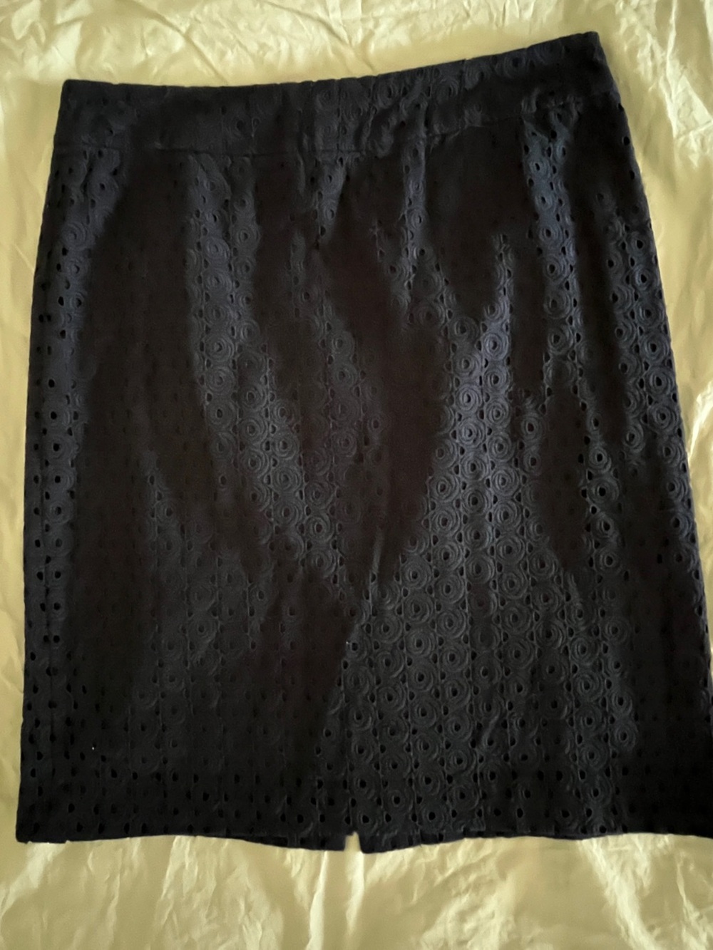 Talbots Navy Eyelet Pencil Skirt size 12
